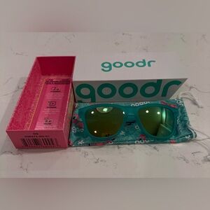 Goodr Sunglasses Nessy’s Midnight Orgy Teal New in box with pouch unisex